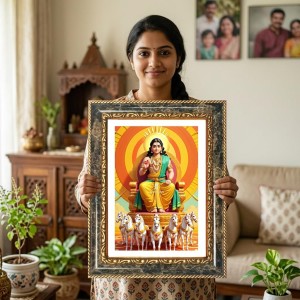 Ram And Sita Decorative Photo Frame With White Mount | Premium Wall & Tabletop Picture Frame | Home, Office & Temple Decoration | 12x16 Inch (Pack Of 1) (F32637) Ram And Sita Decorative Photo Frame With White Mount | Premium Wall & Tabletop Picture Frame | Home, Office & Temple Decoration | 12x16 Inch (Pack Of 1) (F32637)