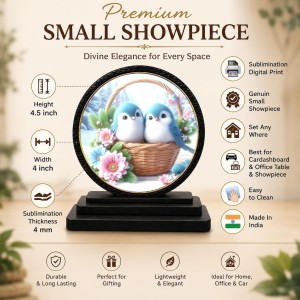 Car Dashboard Wooden Two Plush Blue Birds Showpiece | 4 X 4.5 Inch Sublimation Printed Decorative Stand | 4 Mm MDF | Home Decor | Made in India (F33503) Car Dashboard Wooden Two Plush Blue Birds Showpiece | 4 X 4.5 Inch Sublimation Printed Decorative Stand | 4 Mm MDF | Home Decor | Made in India (F33503)
