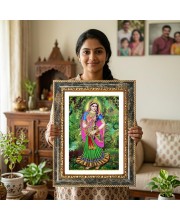 Saraswati Decorative Photo Frame With White Mount | Premium Wall & Tabletop Picture Frame | Home, Office & Temple Decoration | 10x14 Inch (Pack Of 1) (F31526)