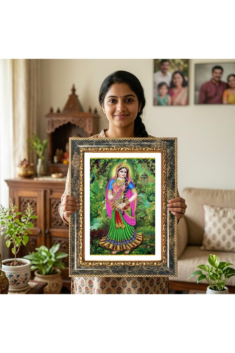 Saraswati Decorative Photo Frame With White Mount | Premium Wall & Tabletop Picture Frame | Home, Office & Temple Decoration | 10x14 Inch (Pack Of 1) (F31526)