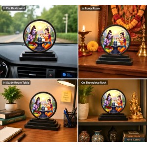 Car Dashboard Wooden Lord Shiva and Parvati Showpiece | 4 X 4.5 Inch Sublimation Printed Decorative Stand | 4 Mm MDF | Home Decor | Made in India (F33339) Car Dashboard Wooden Lord Shiva and Parvati Showpiece | 4 X 4.5 Inch Sublimation Printed Decorative Stand | 4 Mm MDF | Home Decor | Made in India (F33339)