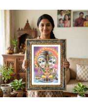 Saraswati Decorative Photo Frame With White Mount | Premium Wall & Tabletop Picture Frame | Home, Office & Temple Decoration | 12x16 Inch (Pack Of 1) (F31583)