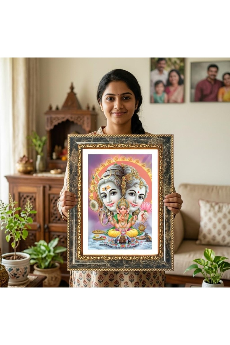 Saraswati Decorative Photo Frame With White Mount | Premium Wall & Tabletop Picture Frame | Home, Office & Temple Decoration | 12x16 Inch (Pack Of 1) (F31583)