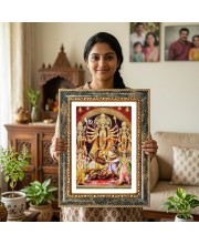 Radhaa And Krishna Decorative Photo Frame With White Mount | Premium Wall & Tabletop Picture Frame | Home, Office & Temple Decoration | 12x16 Inch (Pack Of 1) (F33193)