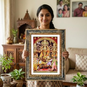 Radhaa And Krishna Decorative Photo Frame With White Mount | Premium Wall & Tabletop Picture Frame | Home, Office & Temple Decoration | 12x16 Inch (Pack Of 1) (F33193) Radhaa And Krishna Decorative Photo Frame With White Mount | Premium Wall & Tabletop Picture Frame | Home, Office & Temple Decoration | 12x16 Inch (Pack Of 1) (F33193)