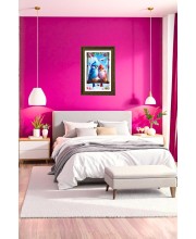 Two Cartoon Lovebirds On A Swing Big Photo Frame - 20x28 Inches For Home,Temple & Office Decoration (F10681)