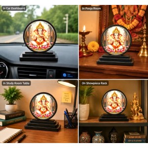 Car Dashboard Wooden Lord Ganeshaa Showpiece | 4 X 4.5 Inch Sublimation Printed Decorative Stand | 4 Mm MDF | Home Decor | Made in India (F33519) Car Dashboard Wooden Lord Ganeshaa Showpiece | 4 X 4.5 Inch Sublimation Printed Decorative Stand | 4 Mm MDF | Home Decor | Made in India (F33519)
