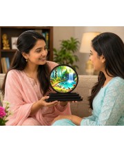 Car Dashboard Wooden Forest Landscape Showpiece | 4 X 4.5 Inch Sublimation Printed Decorative Stand | 4 Mm MDF | Home Decor | Made in India (F33626)