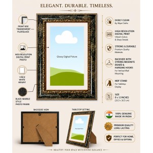 Radhaa Decorative Photo Frame With White Mount | Premium Wall & Tabletop Picture Frame | Home, Office & Temple Decoration | 8x12 Inch (Pack Of 1) (F32625)