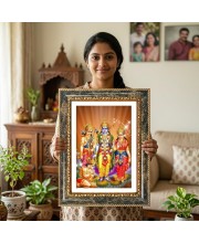 Rama Decorative Photo Frame With White Mount | Premium Wall & Tabletop Picture Frame | Home, Office & Temple Decoration | 10x14 Inch (Pack Of 1) (F32439)