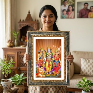 Rama Decorative Photo Frame With White Mount | Premium Wall & Tabletop Picture Frame | Home, Office & Temple Decoration | 8x12 Inch (Pack Of 1) (F32439) Rama Decorative Photo Frame With White Mount | Premium Wall & Tabletop Picture Frame | Home, Office & Temple Decoration | 8x12 Inch (Pack Of 1) (F32439)