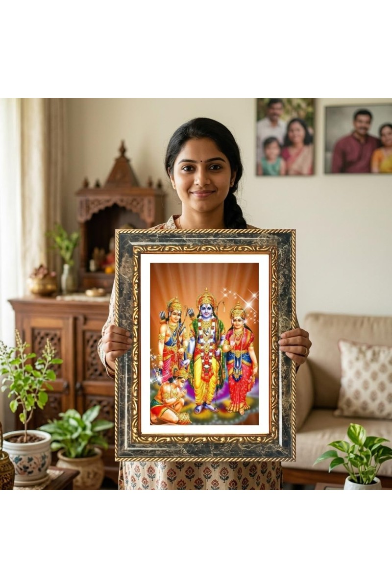 Rama Decorative Photo Frame With White Mount | Premium Wall & Tabletop Picture Frame | Home, Office & Temple Decoration | 8x12 Inch (Pack Of 1) (F32439)