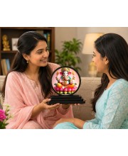 Car Dashboard Wooden Lord Ganeshaa Showpiece | 4 X 4.5 Inch Sublimation Printed Decorative Stand | 4 Mm MDF | Home Decor | Made in India (F33279)