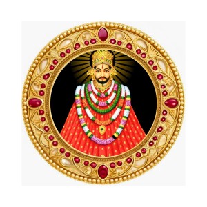 Khatu Shyam Ji Fridge Magnet Wooden | Glossy Sublimation Print | 4x4 Inch | Strong Magnet Back | Decorative Magnet for Fridge, Almirah & Temple Decor (F23749)