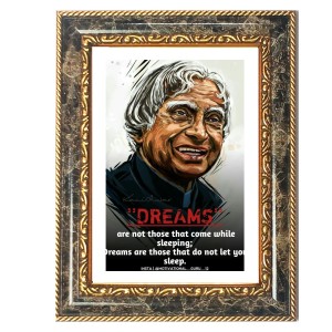 Abdul Kalam Decorative Photo Frame With White Mount | Premium Wall & Tabletop Picture Frame | Home, Office & Temple Decoration | 8x12 Inch (Pack Of 1) (F32448)