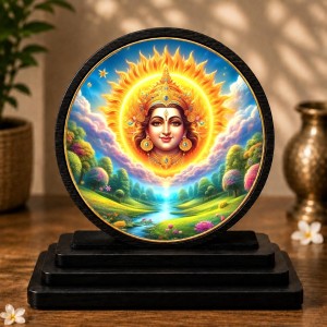 Car Dashboard Wooden Lord Surya Dev Showpiece | 4 X 4.5 Inch Sublimation Printed Decorative Stand | 4 Mm MDF | Home Decor | Made in India (F33348) Car Dashboard Wooden Lord Surya Dev Showpiece | 4 X 4.5 Inch Sublimation Printed Decorative Stand | 4 Mm MDF | Home Decor | Made in India (F33348)