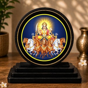 Car Dashboard Wooden Lord Surya Dev Showpiece | 4 X 4.5 Inch Sublimation Printed Decorative Stand | 4 Mm MDF | Home Decor | Made in India (F33584) Car Dashboard Wooden Lord Surya Dev Showpiece | 4 X 4.5 Inch Sublimation Printed Decorative Stand | 4 Mm MDF | Home Decor | Made in India (F33584)