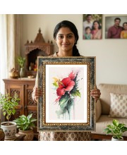 Tranquil Artwork Decorative Photo Frame With White Mount | Premium Wall & Tabletop Picture Frame | Home, Office & Temple Decoration | 12x16 Inch (Pack Of 1) (F32575)