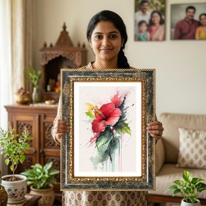 Tranquil Artwork Decorative Photo Frame With White Mount | Premium Wall & Tabletop Picture Frame | Home, Office & Temple Decoration | 12x16 Inch (Pack Of 1) (F32575) Tranquil Artwork Decorative Photo Frame With White Mount | Premium Wall & Tabletop Picture Frame | Home, Office & Temple Decoration | 12x16 Inch (Pack Of 1) (F32575)