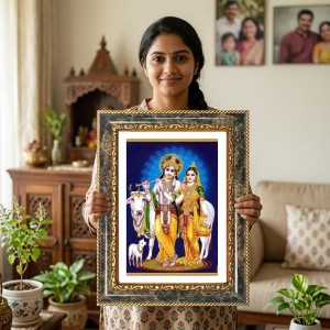 Radhaa Krishna Decorative Photo Frame With White Mount | Premium Wall & Tabletop Picture Frame | Home, Office & Temple Decoration | 8x12 Inch (Pack Of 1) (F32603) Radhaa Krishna Decorative Photo Frame With White Mount | Premium Wall & Tabletop Picture Frame | Home, Office & Temple Decoration | 8x12 Inch (Pack Of 1) (F32603)