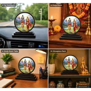 Car Dashboard Wooden Shiva Parvati Showpiece | 4 X 4.5 Inch Sublimation Printed Decorative Stand | 4 Mm MDF | Home Decor | Made in India (F33494) Car Dashboard Wooden Shiva Parvati Showpiece | 4 X 4.5 Inch Sublimation Printed Decorative Stand | 4 Mm MDF | Home Decor | Made in India (F33494)