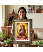 Narasimha Decorative Photo Frame With White Mount | Premium Wall & Tabletop Picture Frame | Home, Office & Temple Decoration | 10x14 Inch (Pack Of 1) (F33133)