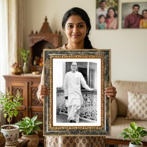 Netaji Subhas Chandra Bose Decorative Photo Frame With White Mount | Premium Wall & Tabletop Picture Frame | Home, Office & Temple Decoration | 8x12 Inch (Pack Of 1) (F32504) Netaji Subhas Chandra Bose Decorative Photo Frame With White Mount | Premium Wall & Tabletop Picture Frame | Home, Office & Temple Decoration | 8x12 Inch (Pack Of 1) (F32504)