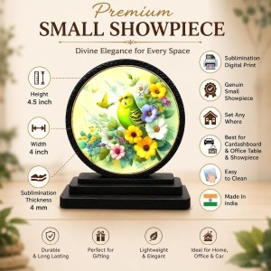Car Dashboard Wooden Small Yellow Bird Showpiece | 4 X 4.5 Inch Sublimation Printed Decorative Stand | 4 Mm MDF | Home Decor | Made in India (F33513) Car Dashboard Wooden Small Yellow Bird Showpiece | 4 X 4.5 Inch Sublimation Printed Decorative Stand | 4 Mm MDF | Home Decor | Made in India (F33513)