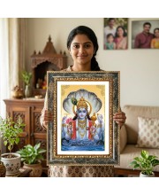 Vishnu Decorative Photo Frame With White Mount | Premium Wall & Tabletop Picture Frame | Home, Office & Temple Decoration | 8x12 Inch (Pack Of 1) (F31558)