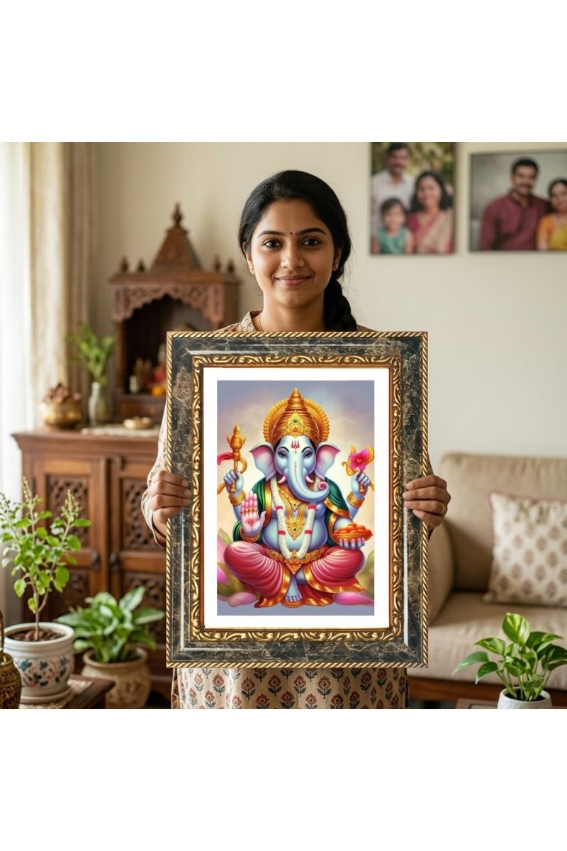 Rama Decorative Photo Frame With White Mount | Premium Wall & Tabletop Picture Frame | Home, Office & Temple Decoration | 12x16 Inch (Pack Of 1) (F32439)