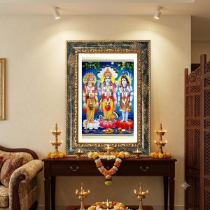 Ram Darbar Decorative Photo Frame With White Mount | Premium Wall & Tabletop Picture Frame | Home, Office & Temple Decoration | 8x12 Inch (Pack Of 1) (F31184)
