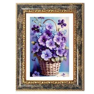 Violets In A Basket Decorative Photo Frame With White Mount | Premium Wall & Tabletop Picture Frame | Home, Office & Temple Decoration | 10x14 Inch (Pack Of 1) (F32391) Violets In A Basket Decorative Photo Frame With White Mount | Premium Wall & Tabletop Picture Frame | Home, Office & Temple Decoration | 10x14 Inch (Pack Of 1) (F32391)