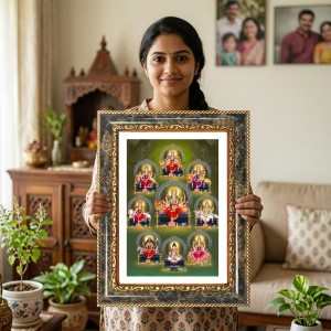 Navadurga Decorative Photo Frame With White Mount | Premium Wall & Tabletop Picture Frame | Home, Office & Temple Decoration | 8x12 Inch (Pack Of 1) (F31595) Navadurga Decorative Photo Frame With White Mount | Premium Wall & Tabletop Picture Frame | Home, Office & Temple Decoration | 8x12 Inch (Pack Of 1) (F31595)
