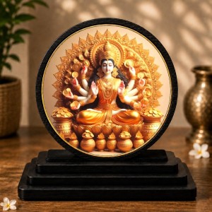 Car Dashboard Wooden Goddess Lakshmi Showpiece | 4 X 4.5 Inch Sublimation Printed Decorative Stand | 4 Mm MDF | Home Decor | Made in India (F33406) Car Dashboard Wooden Goddess Lakshmi Showpiece | 4 X 4.5 Inch Sublimation Printed Decorative Stand | 4 Mm MDF | Home Decor | Made in India (F33406)