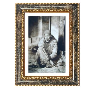 Sai Baba Decorative Photo Frame With White Mount | Premium Wall & Tabletop Picture Frame | Home, Office & Temple Decoration | 8x12 Inch (Pack Of 1) (F33081)