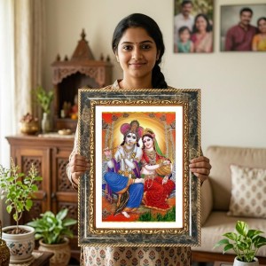 Radhaa Krishna Decorative Photo Frame With White Mount | Premium Wall & Tabletop Picture Frame | Home, Office & Temple Decoration | 8x12 Inch (Pack Of 1) (F31613) Radhaa Krishna Decorative Photo Frame With White Mount | Premium Wall & Tabletop Picture Frame | Home, Office & Temple Decoration | 8x12 Inch (Pack Of 1) (F31613)