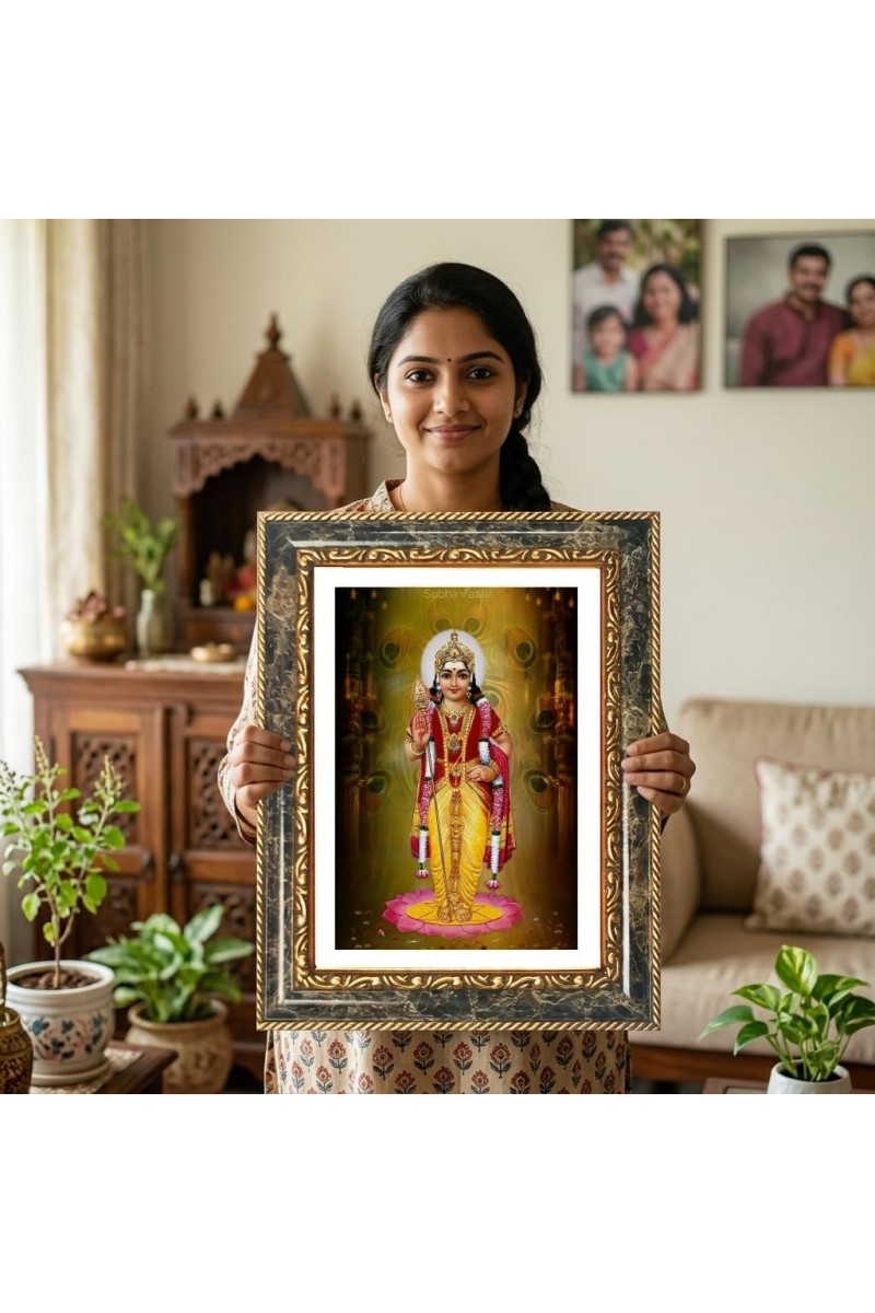 Sri Bala Murugann Decorative Photo Frame With White Mount | Premium Wall & Tabletop Picture Frame | Home, Office & Temple Decoration | 8x12 Inch (Pack Of 1) (F31116)