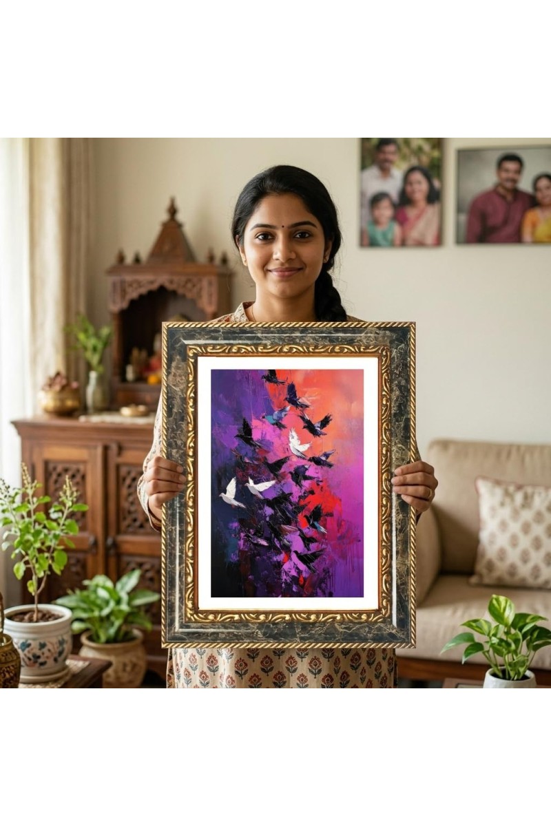 Vishnu Decorative Photo Frame With White Mount | Premium Wall & Tabletop Picture Frame | Home, Office & Temple Decoration | 12x16 Inch (Pack Of 1) (F32459)