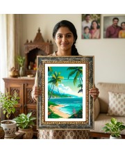 Savitri Decorative Photo Frame With White Mount | Premium Wall & Tabletop Picture Frame | Home, Office & Temple Decoration | 12x16 Inch (Pack Of 1) (F33083)