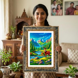 Tribal Woman Portrait Decorative Photo Frame With White Mount | Premium Wall & Tabletop Picture Frame | Home, Office & Temple Decoration | 12x16 Inch (Pack Of 1) (F33229) Tribal Woman Portrait Decorative Photo Frame With White Mount | Premium Wall & Tabletop Picture Frame | Home, Office & Temple Decoration | 12x16 Inch (Pack Of 1) (F33229)