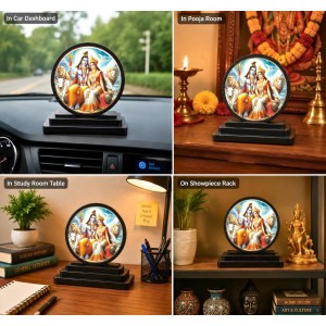 Car Dashboard Wooden Shiv Parivar Showpiece | 4 X 4.5 Inch Sublimation Printed Decorative Stand | 4 Mm MDF | Home Decor | Made in India (F33402) Car Dashboard Wooden Shiv Parivar Showpiece | 4 X 4.5 Inch Sublimation Printed Decorative Stand | 4 Mm MDF | Home Decor | Made in India (F33402)