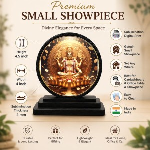 Car Dashboard Wooden Lord Kubera Showpiece | 4 X 4.5 Inch Sublimation Printed Decorative Stand | 4 Mm MDF | Home Decor | Made in India (F33452) Car Dashboard Wooden Lord Kubera Showpiece | 4 X 4.5 Inch Sublimation Printed Decorative Stand | 4 Mm MDF | Home Decor | Made in India (F33452)
