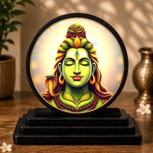 Car Dashboard Wooden Lord Shiva Showpiece | 4 X 4.5 Inch Sublimation Printed Decorative Stand | 4 Mm MDF | Home Decor | Made in India (F33607) Car Dashboard Wooden Lord Shiva Showpiece | 4 X 4.5 Inch Sublimation Printed Decorative Stand | 4 Mm MDF | Home Decor | Made in India (F33607)