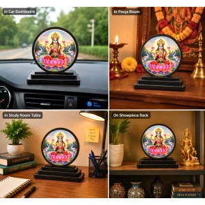 Car Dashboard Wooden Goddess Lakshmi Showpiece | 4 X 4.5 Inch Sublimation Printed Decorative Stand | 4 Mm MDF | Home Decor | Made in India (F33602) Car Dashboard Wooden Goddess Lakshmi Showpiece | 4 X 4.5 Inch Sublimation Printed Decorative Stand | 4 Mm MDF | Home Decor | Made in India (F33602)