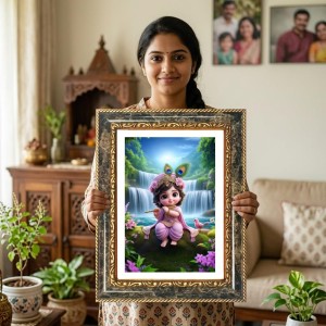 Swami Vivekananda Decorative Photo Frame With White Mount | Premium Wall & Tabletop Picture Frame | Home, Office & Temple Decoration | 12x16 Inch (Pack Of 1) (F32560)
