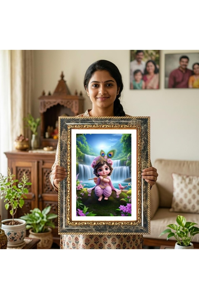 Swami Vivekananda Decorative Photo Frame With White Mount | Premium Wall & Tabletop Picture Frame | Home, Office & Temple Decoration | 12x16 Inch (Pack Of 1) (F32560)