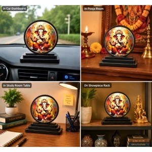 Car Dashboard Wooden Lord Ganeshaa Showpiece | 4 X 4.5 Inch Sublimation Printed Decorative Stand | 4 Mm MDF | Home Decor | Made in India (F33553) Car Dashboard Wooden Lord Ganeshaa Showpiece | 4 X 4.5 Inch Sublimation Printed Decorative Stand | 4 Mm MDF | Home Decor | Made in India (F33553)