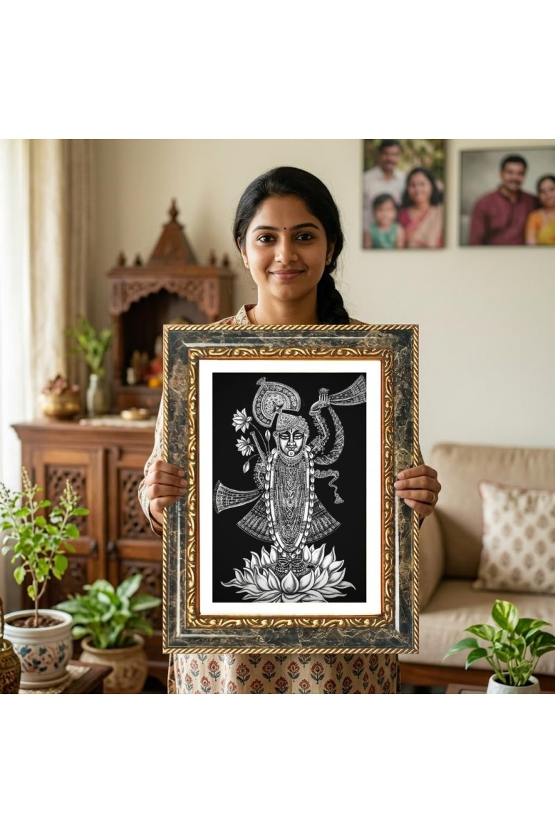 Peony Flower Painting Decorative Photo Frame With White Mount | Premium Wall & Tabletop Picture Frame | Home, Office & Temple Decoration | 8x12 Inch (Pack Of 1) (F32382)