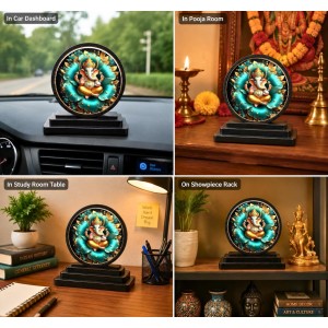Car Dashboard Wooden Lord Ganeshaa Showpiece | 4 X 4.5 Inch Sublimation Printed Decorative Stand | 4 Mm MDF | Home Decor | Made in India (F33324) Car Dashboard Wooden Lord Ganeshaa Showpiece | 4 X 4.5 Inch Sublimation Printed Decorative Stand | 4 Mm MDF | Home Decor | Made in India (F33324)