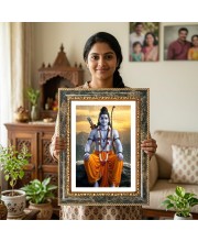Rama Decorative Photo Frame With White Mount | Premium Wall & Tabletop Picture Frame | Home, Office & Temple Decoration | 10x14 Inch (Pack Of 1) (F33074)